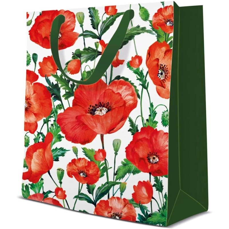 Pungi Cadou Medii, Flanders Poppy, 20 x 25 x 10 cm, Perfecto