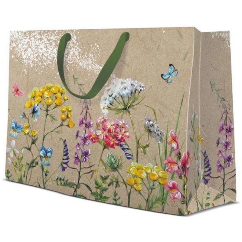 Pungi Cadou Orizontale Meadow Flowers, 33.5 x 26.5 x 13 cm, Perfecto