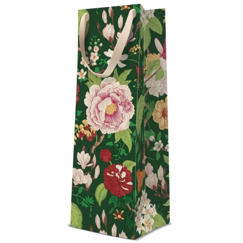 Pungi Cadou, pentru Sticle, Classic Flowers, 12 x 37 x 10 cm, Perfecto