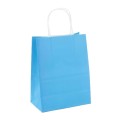 Pungi din Hartie cu Manere, Albastru Deschis, Interior Alb, 32 x 12 x 41 cm, 100 Bucati