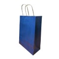 Pungi din Hartie cu Manere, Albastru Inchis, Interior Alb, 25 x 14 x 30 cm, 100 Bucati