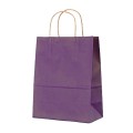 Pungi din Hartie cu Manere, Lila, Interior Natur, 25 x 14 x 30 cm, 100 Bucati