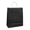 Pungi din Hartie cu Manere, Negru, Interior Alb, 32 x 12 x 41 cm, 100 Bucati