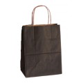 Pungi din Hartie cu Manere, Negru, Interior Natur, 32 x 12 x 41 cm, 100 Bucati