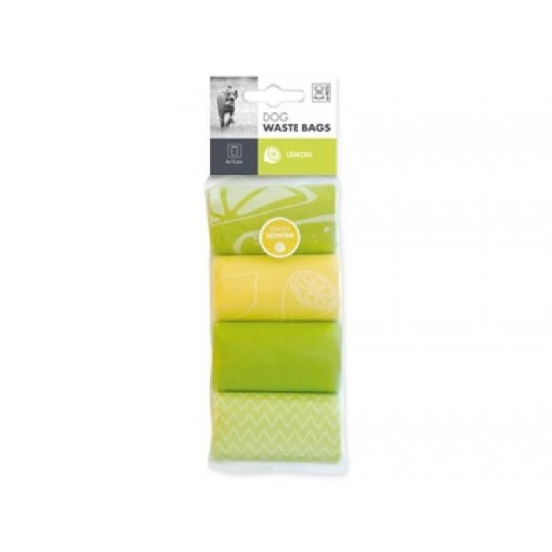 Pungi Igienice pentru Caini cu Aroma de Lamaie, M-Pest, 4 Role x 15 Bucati