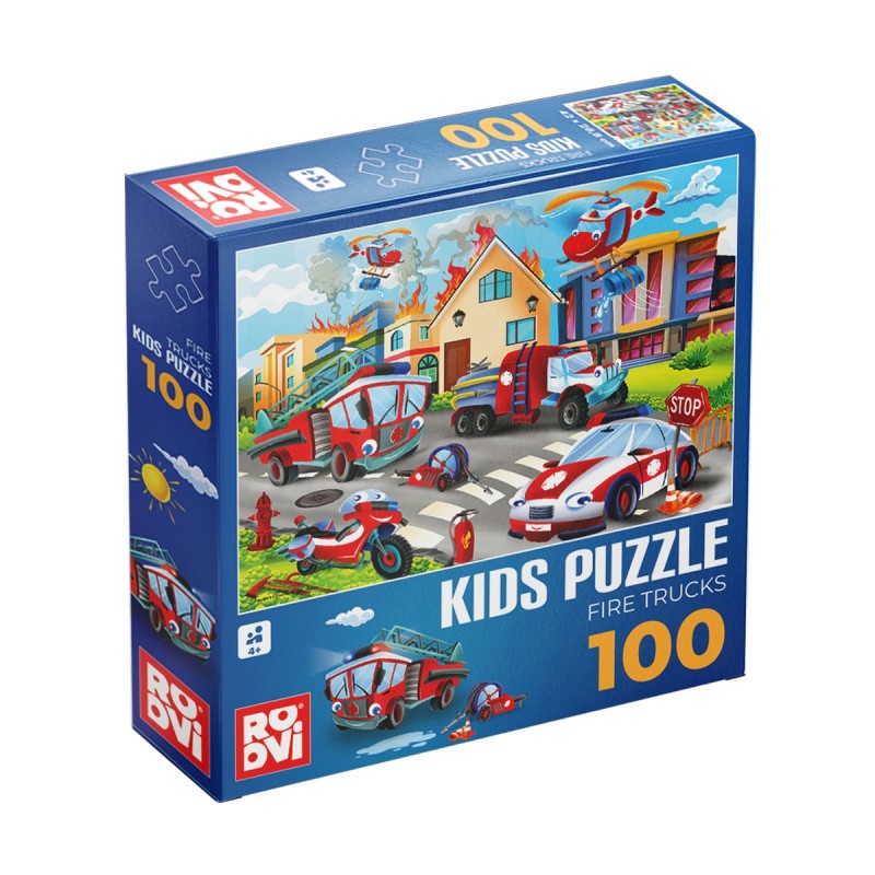 Puzzle 100 Piese, Roovi, Masini de Pompieri