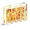 Puzzle 1000 Piese, Alphonse Mucha – Anotimpuri 1, D-toys