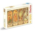 Puzzle 1000 Piese, Alphonse Mucha – Anotimpuri 2, D-toys