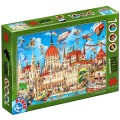 Puzzle 1000 Piese, Cartoon – Palatul Parlamentului din Budapesta, D-toys