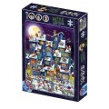Puzzle 1000 Piese, Cartoon – Petrecerea lui Mos Craciun, D-toys