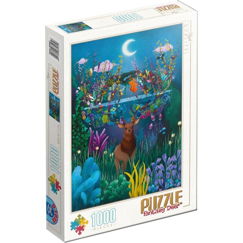 Puzzle 1000 Piese, Demeter Brigitta - Fantasy Deer, D-toys