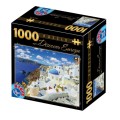Puzzle 1000 Piese, Descopera Europa, Santorini, D-toys