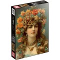Puzzle 1000 Piese, Fata si Coroana de Flori, D-toys