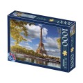 Puzzle 1000 Piese, Locuri Celebre - Turnul Eiffel, Paris, D-Toys