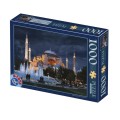 Puzzle 1000 Piese, Peisaje de Noapte - Hagia Sphia, D-toys