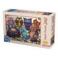 Puzzle 240 Piese, D-Toys, Bufnite Colorate