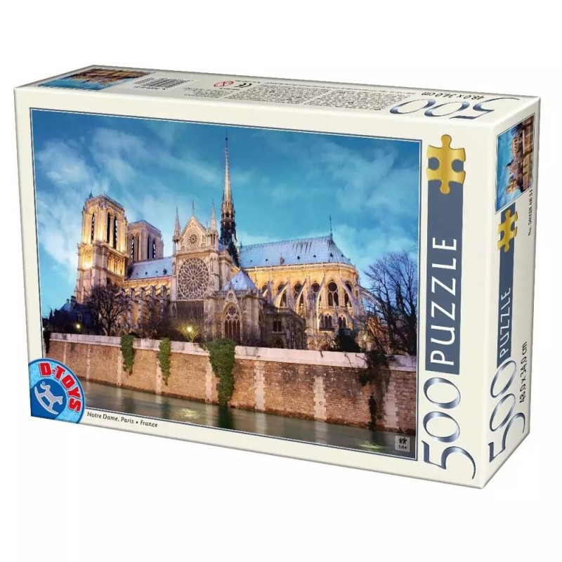 Puzzle 500 Piese, Franta - Notre Dame, D-toys