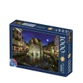 Puzzle Adulti Franta:  Annecy Peisaj de Noapte, 1000 Piese, D-toys