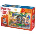 Puzzle Copii, 100 de Piese, Cei 3 Purcelusi, + 7 ani, Deico