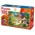 Puzzle Copii, 100 de Piese, Scufita Rosie, + 4 ani, Deico