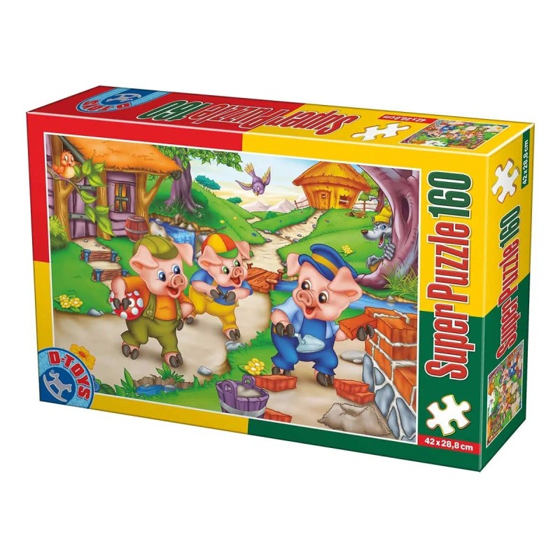 Puzzle Copii, Basme: Cei Trei Purcelusi, 160 Piese, D-toys