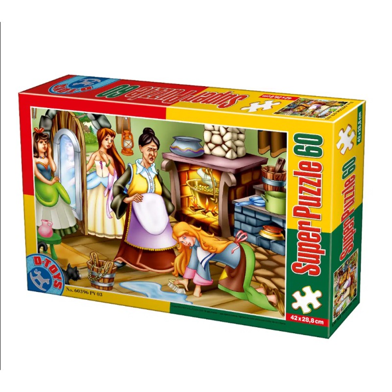 Puzzle Copii, Basme: Cenusareasa, 60 Piese, D-toys