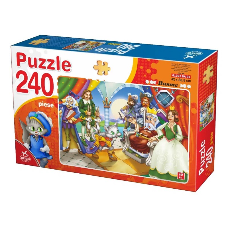 Puzzle Copii: Motanul Incaltat la Palat, 240 Piese, Deico