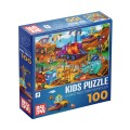 Puzzle Copii, Utilaje de Constructii, 100 Piese, Roovi