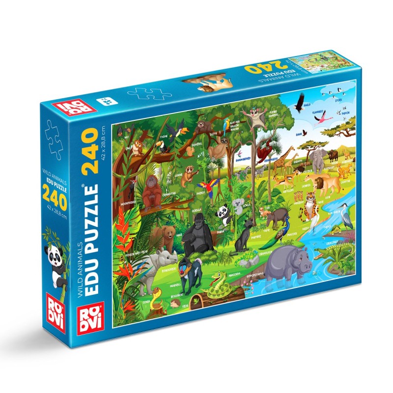 Puzzle Educational 240 Piese, Roovi, Animale Salbatice