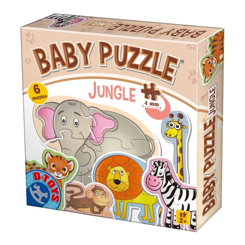 Puzzle pentru Bebelusi, D-Toys, Animale Salbatice