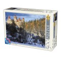 Puzzle Romania: Castelul Bran Iarna,  500 Piese, D-toys