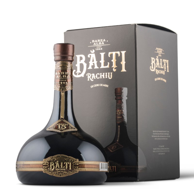 Rachiu din Cidru de Mere Barza Alba Balti 15 Ani, in Cutie, 40% Alcool, 0.7 l