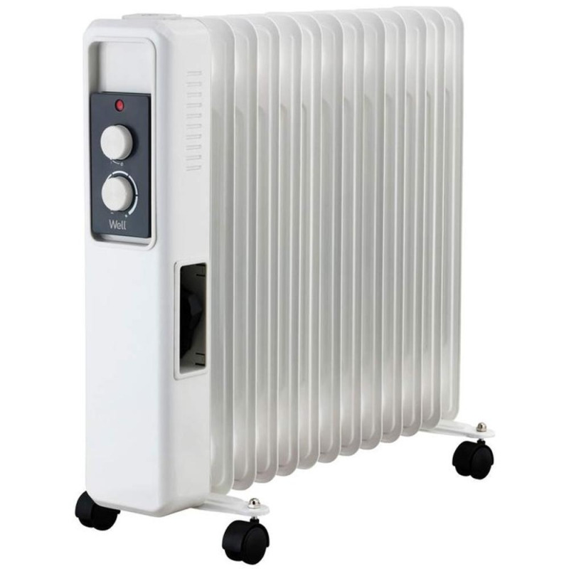 Radiator Electric, Negru, Portabil, Well, cu Ulei, 13 Elementi, 2500 W