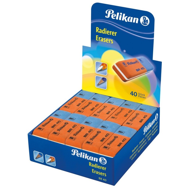 Radiera BR 40, Rosu / Albastru, 40 Bucati