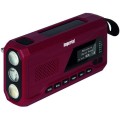 Radio DAB si FM pentru Exterior, 4 W, Bluetooth, Alarma & Ceas, IPX5, Panou Solar, Rosu