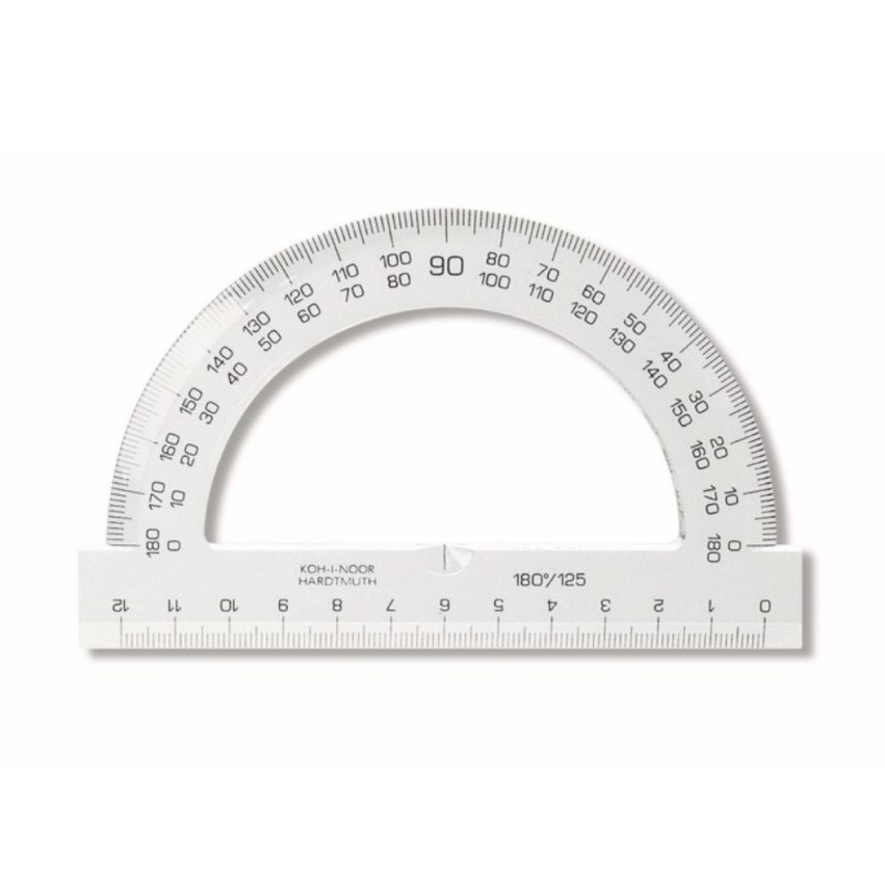 Raportor din Polistiren Transparent 180 / 125 mm, Koh-I-Noor Cristal