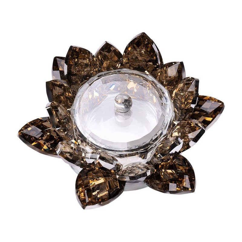 Recipient din Sticla pentru Manichiura Luxorise, Gold Flower