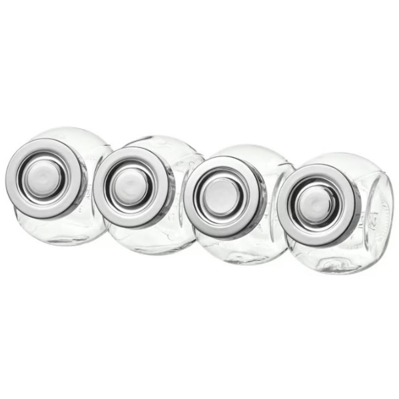 Recipient pentru Condimente, din Sticla, Capac din Plastic, Grunberg, 180 ml, 4 Bucati