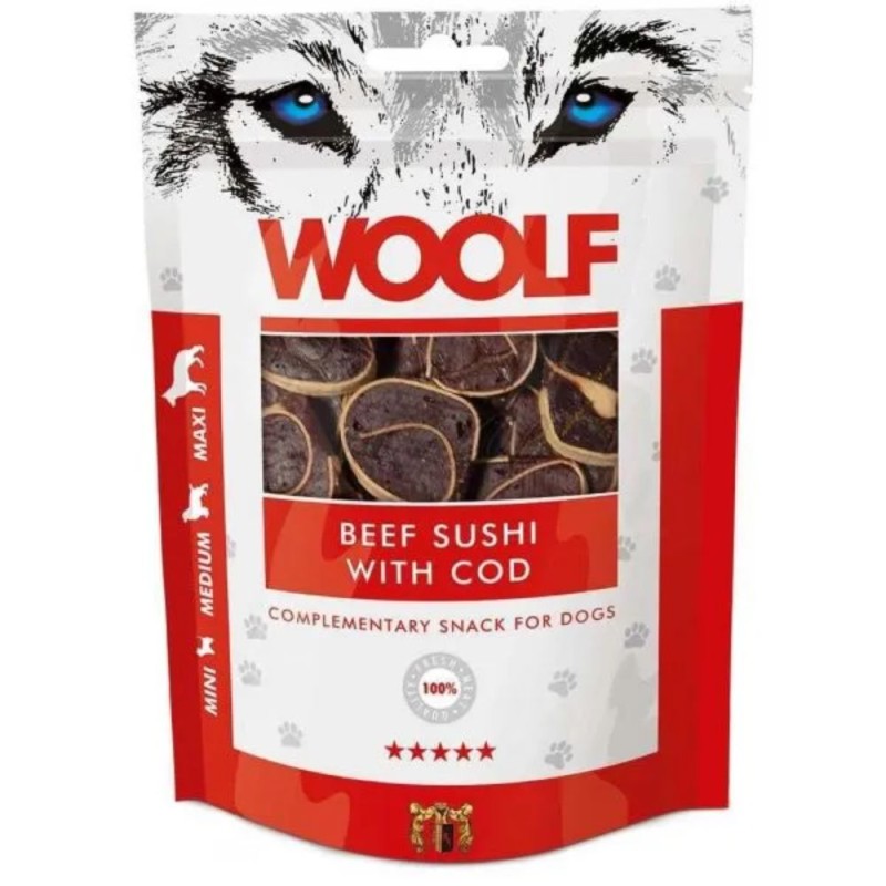 Recompense Caini, Sushi cu Vita si Cod, 100 g, Woolf