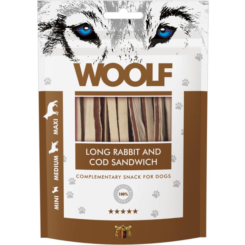 Recompense Caini Woolf, Sandwich cu Iepure si Cod 100 g