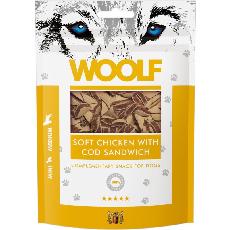 Recompense Caini Woolf, Sandwich cu Pui si Cod 100 g