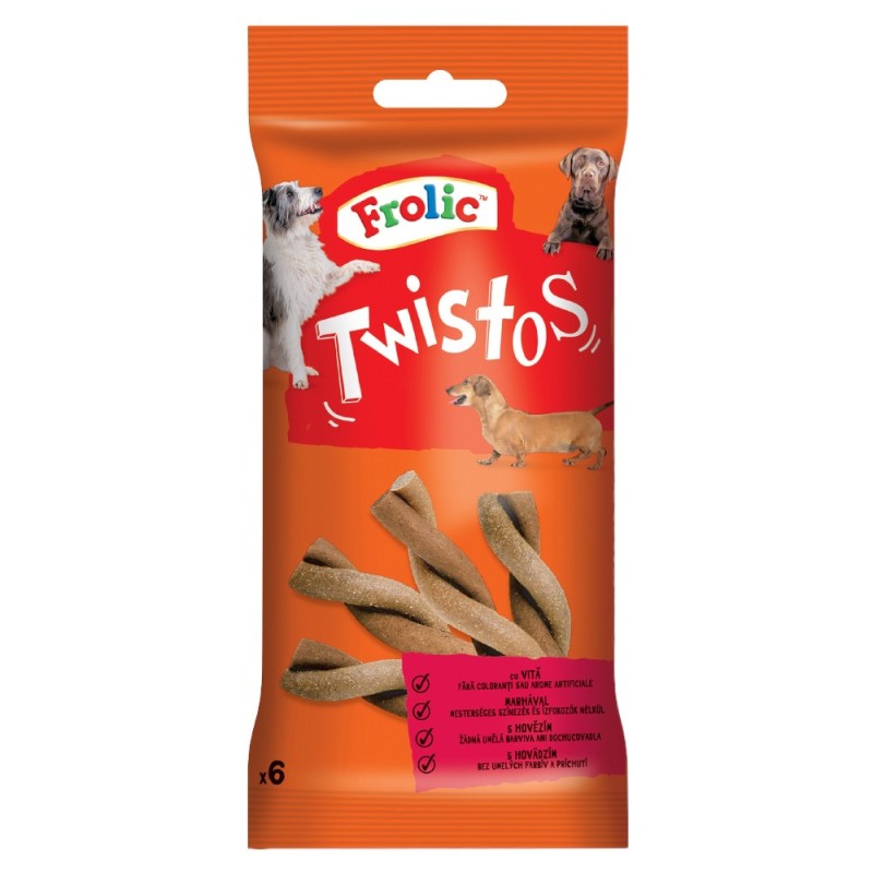 Recompense pentru Caini Frolic Twistos cu Vita, 105 g