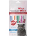 Recompense pentru Pisici Miau Miau Creamy Snacks, Mix Somon, Rata, Ton si Pui, 4 Bucati x 15 g