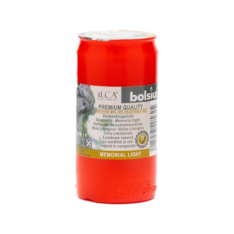 Rezerva Candela Bolsius cu Ulei, Plastic Rosu, Angela, 45 Ore