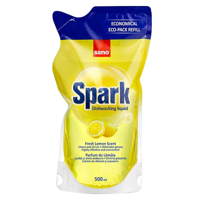 Rezerva Detergent Lichid de Vase Sano Spark Lamaie, 500 ml
