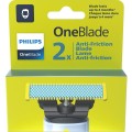 Rezerva OneBlade, Piele-Ultra Sensibila, Otel Inoxidabil, Kit 2 Lame, Compatibil cu Philips OneBlade si OneBladePro, Verde