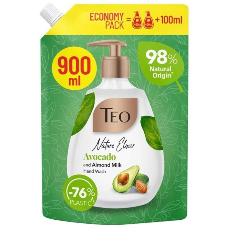 Rezerva Sapun Lichid Avocado si Lapte de Migdale, Teo Nature Elixir, 900 ml