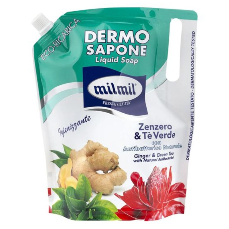Rezerva Sapun Lichid Mil Mil Eco, cu Ghimbir si Ceai Verde, 900 ml