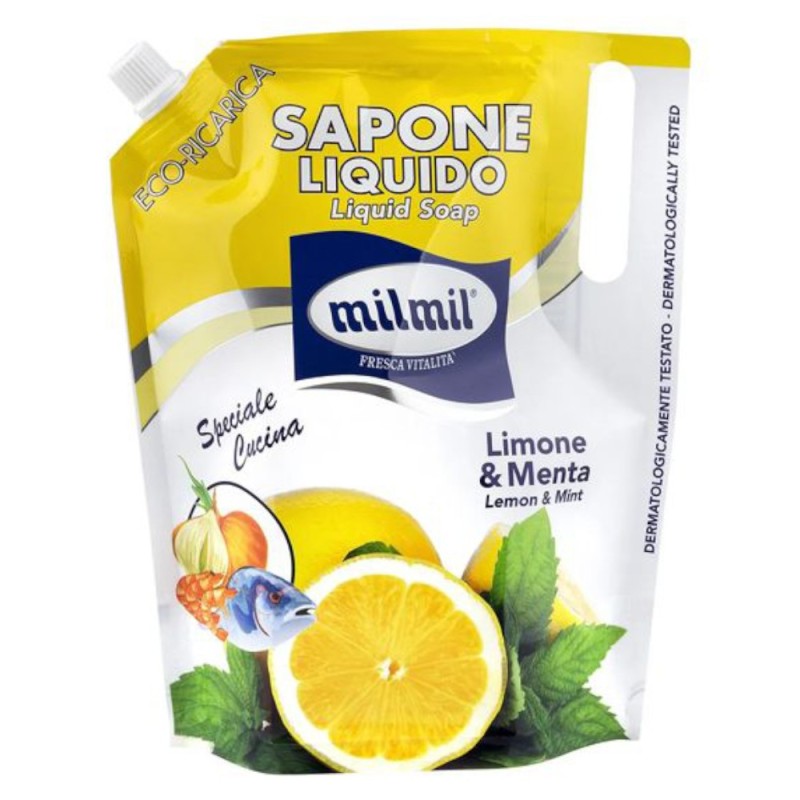 Rezerva Sapun Lichid Mil Mil Eco, cu Lamaie si Menta, 900 ml