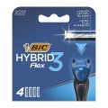 Rezerve Aparat de Ras BIC Hybrid Flex 3, 3 Lame, Barbati, 4 Bucati